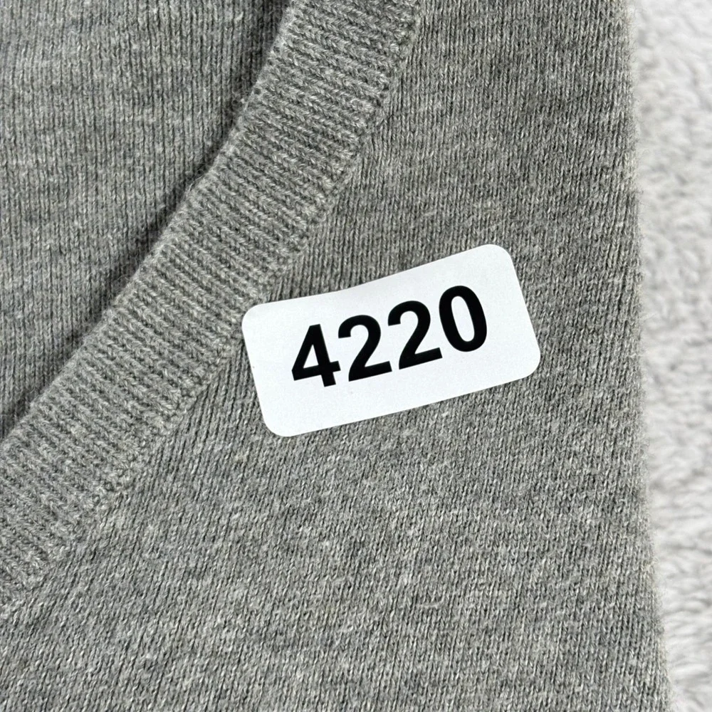 Polo Ralph Lauren Mens 4XB Gray Pima Cotton V-Neck Sweater Big & Tall Logo